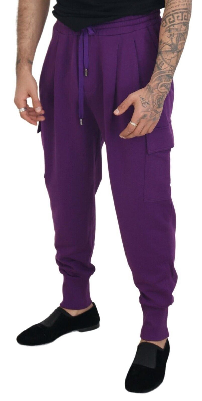 Pantalons de jogging cargo en coton violet Dolce &amp; Gabbana