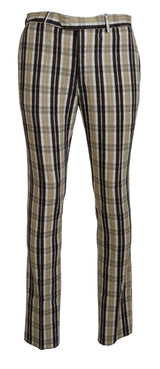 Pantalon homme droit en coton à carreaux multicolores BENCIVENGA