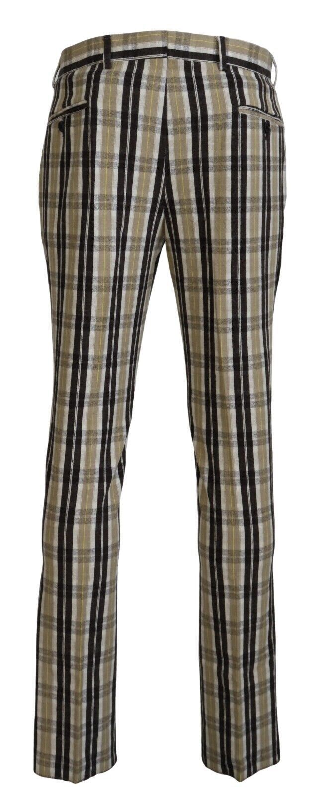 Pantalon homme droit en coton à carreaux multicolores BENCIVENGA