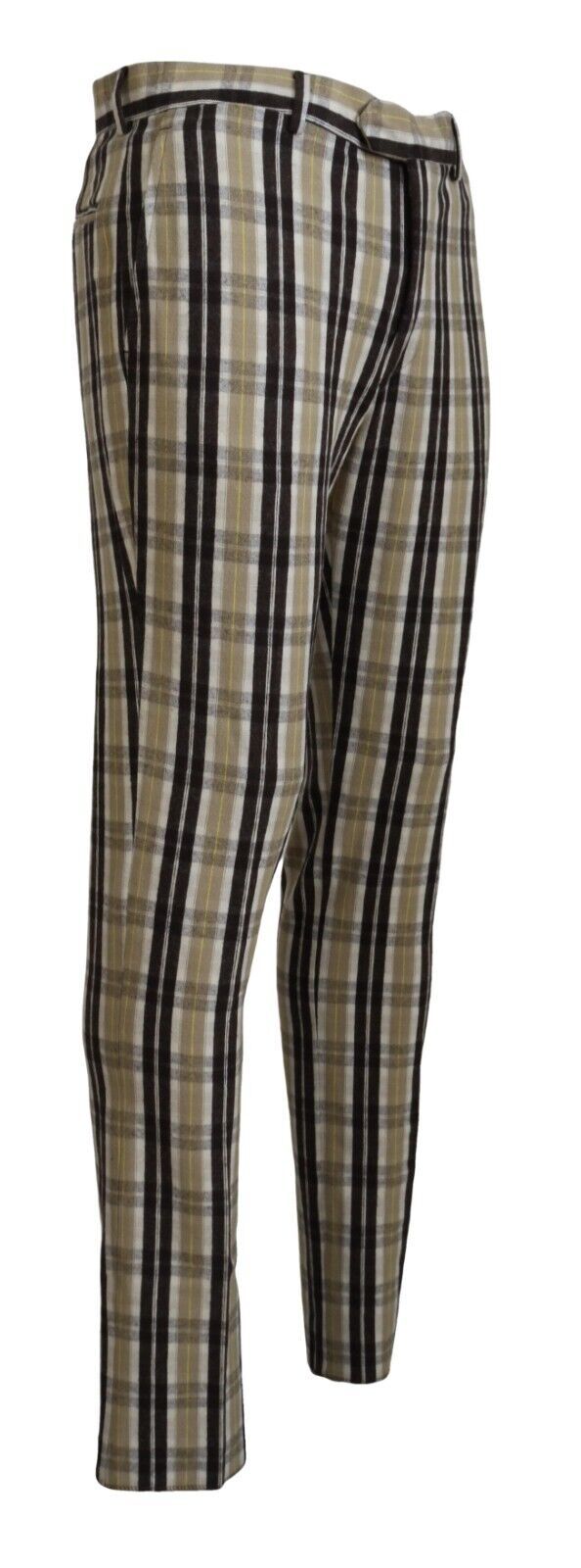 Pantalon homme droit en coton à carreaux multicolores BENCIVENGA