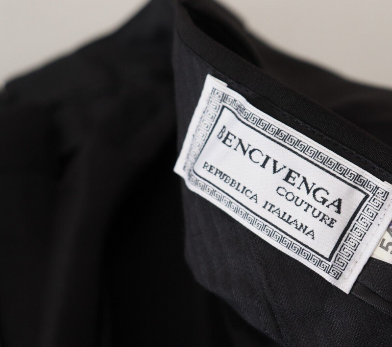 BENCIVENGA Zwarte, rechte, formele herenbroek