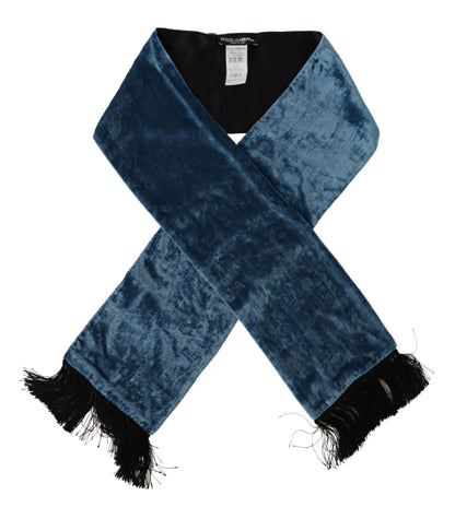 Foulard châle en velours bleu uni Dolce & Gabbana pour homme