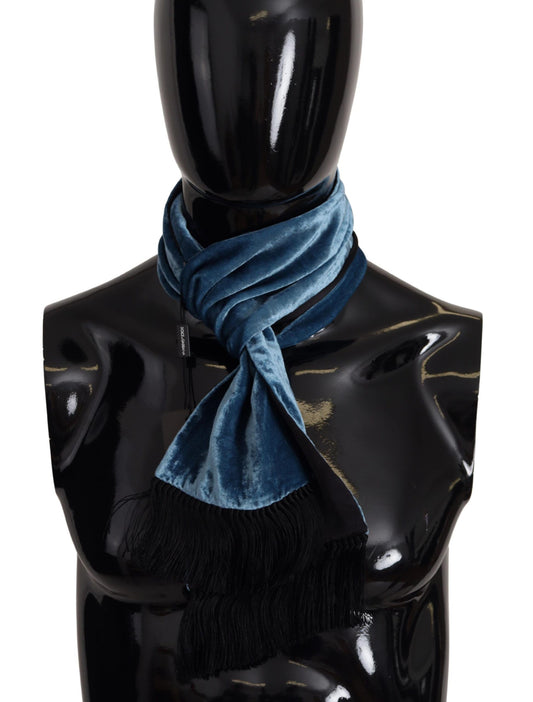 Foulard châle en velours bleu uni Dolce & Gabbana pour homme