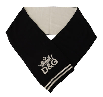 Écharpe châle en cachemire imprimé DG en coton noir et blanc Dolce & Gabbana