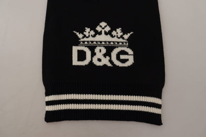 Écharpe châle en cachemire imprimé DG en coton noir et blanc Dolce & Gabbana