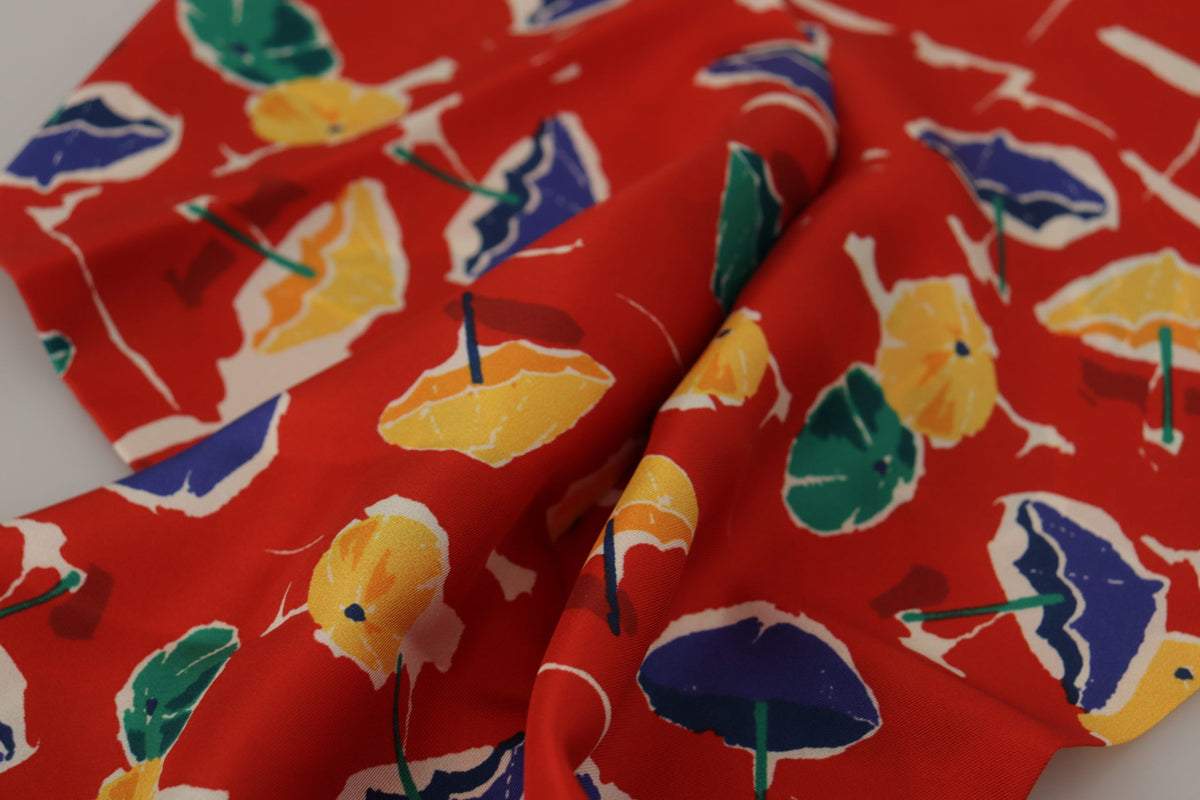 Foulard à franges multicolore Dolce &amp; Gabbana à imprimé parapluies DG