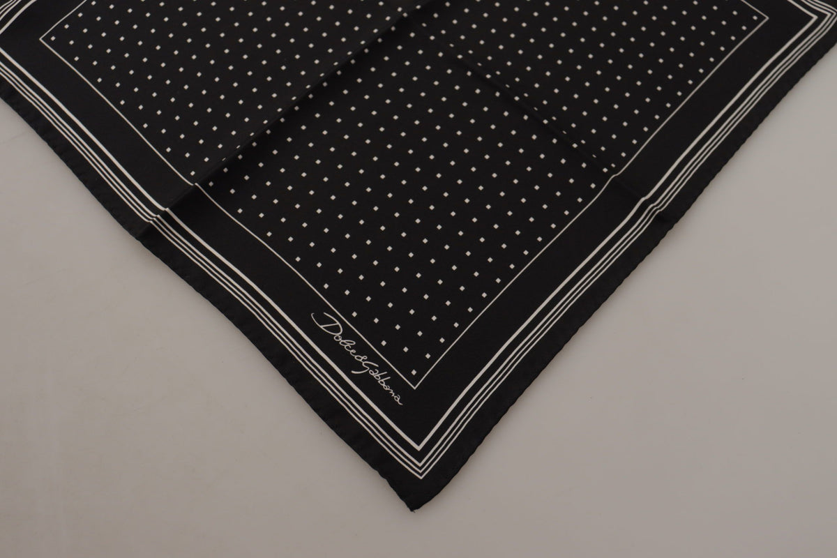 Mouchoir carré à pois noirs Dolce &amp; Gabbana avec logo DG