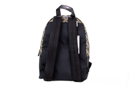Marc Jacobs Signet Medium Zwarte Lederen Schoudertas/Rugzak met Logo Print