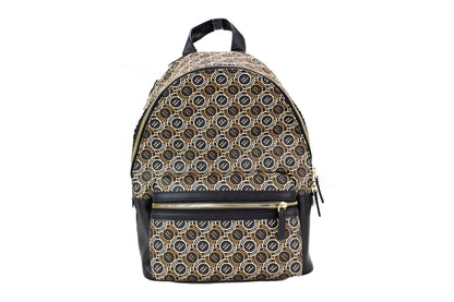 Marc Jacobs Signet Medium Zwarte Lederen Schoudertas/Rugzak met Logo Print