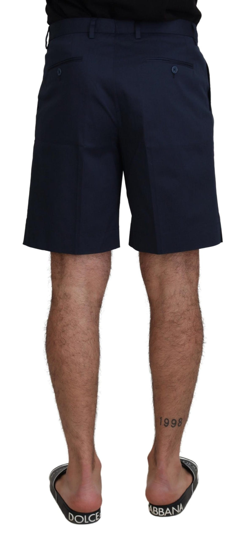 Shorts décontractés en coton extensible bleu chiné Dolce &amp; Gabbana