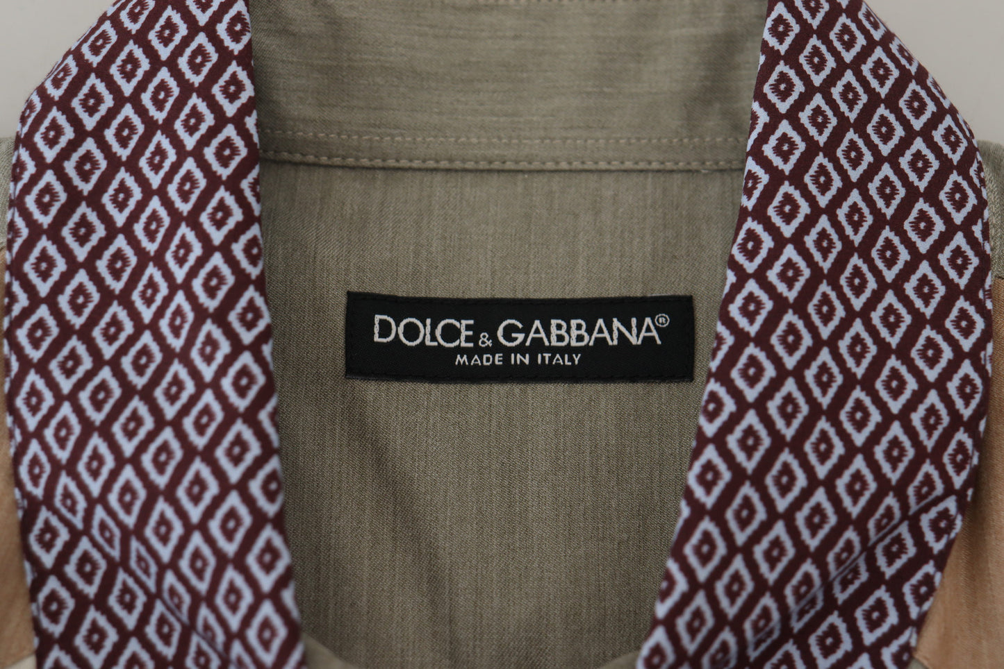 Chemise slim en coton multicolore à motifs patchwork de Dolce &amp; Gabbana