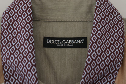 Chemise slim en coton multicolore à motifs patchwork de Dolce &amp; Gabbana
