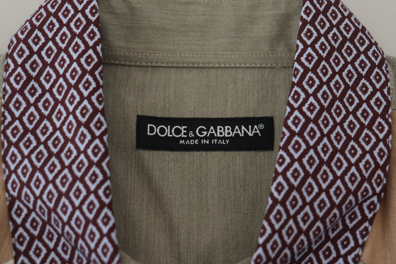 Chemise slim en coton multicolore à motifs patchwork de Dolce &amp; Gabbana