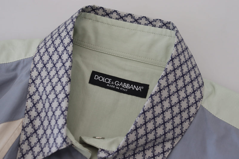 Chemise slim en coton multicolore à motifs patchwork de Dolce &amp; Gabbana