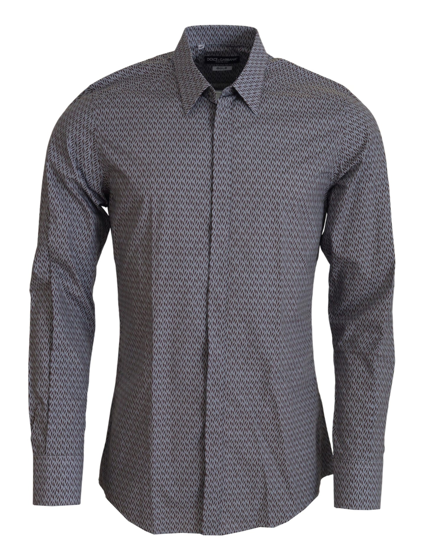 Chemise habillée formelle, coupe slim, grise-brun doré de Dolce &amp; Gabbana.