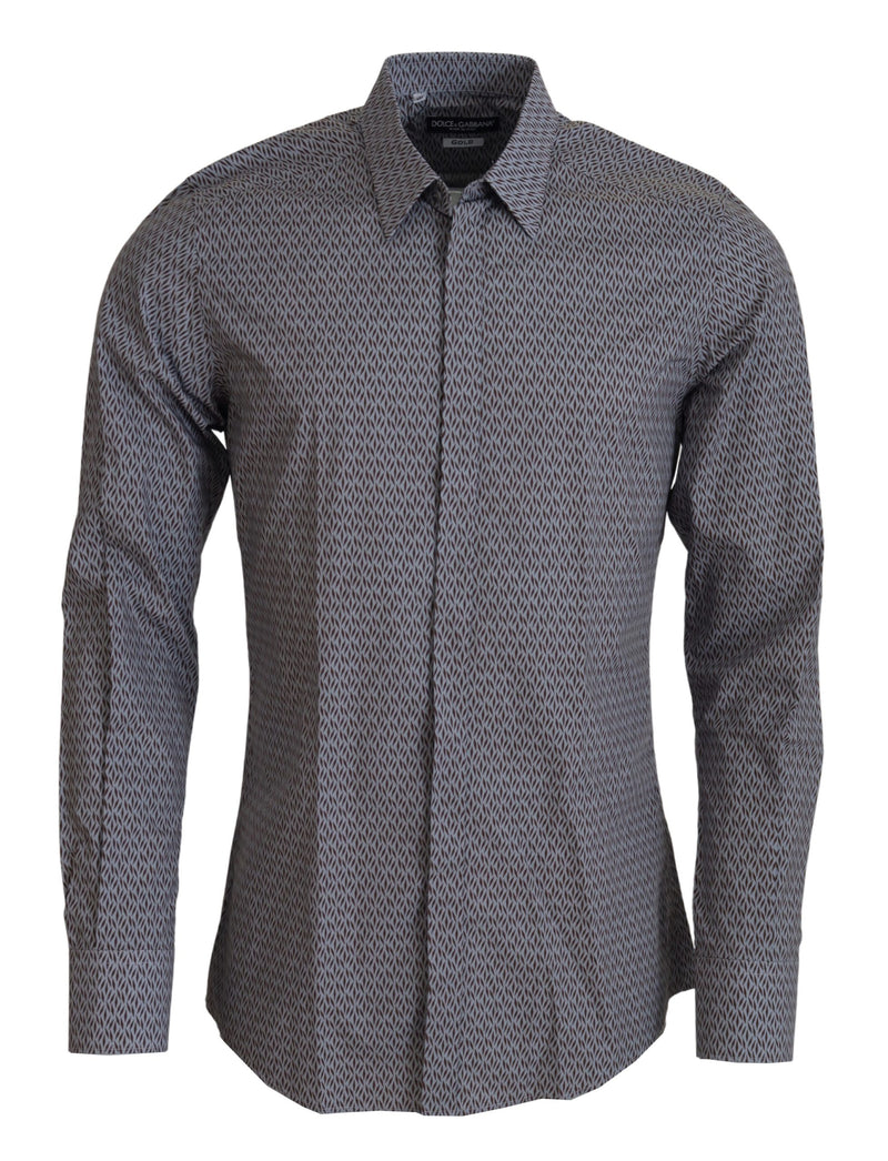 Dolce &amp; Gabbana Grijsbruin GOUD Slim Fit Formeel Hemd