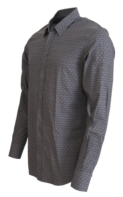 Chemise habillée formelle, coupe slim, grise-brun doré de Dolce &amp; Gabbana.
