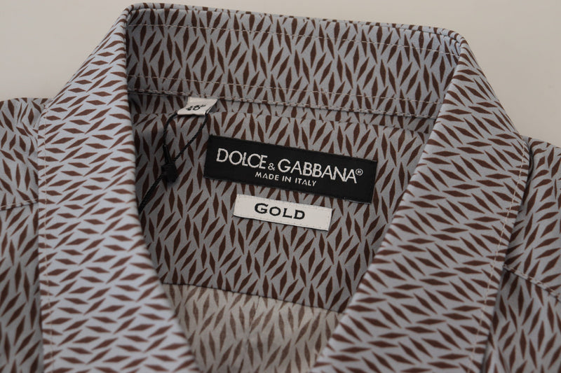 Dolce &amp; Gabbana Grijsbruin GOUD Slim Fit Formeel Hemd