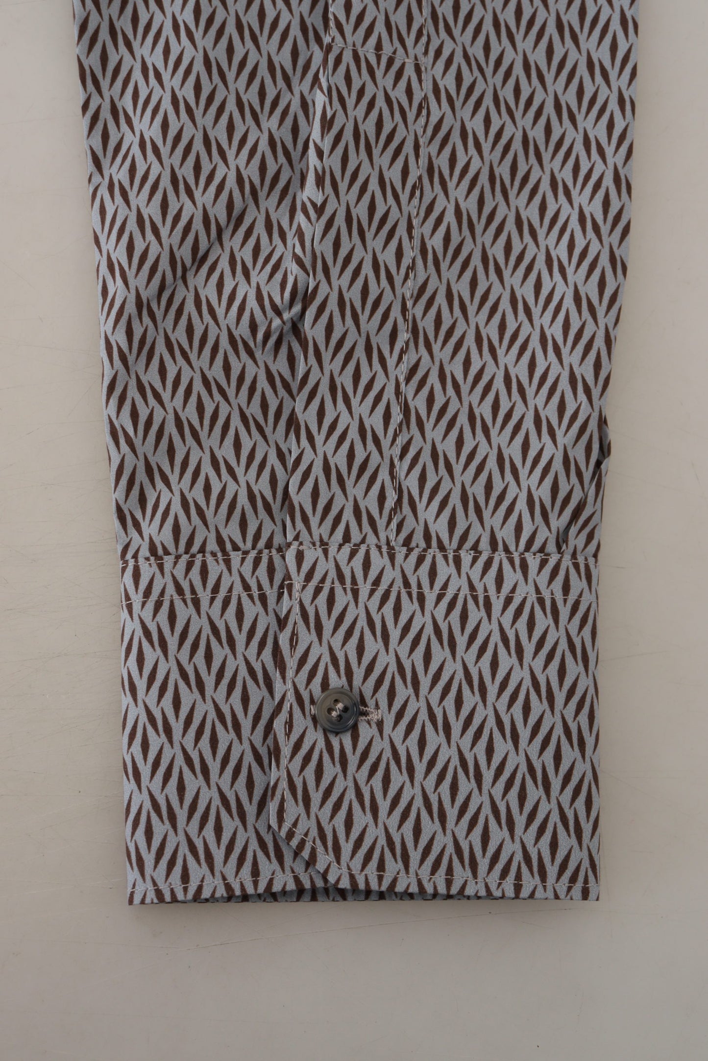 Chemise habillée formelle, coupe slim, grise-brun doré de Dolce &amp; Gabbana.
