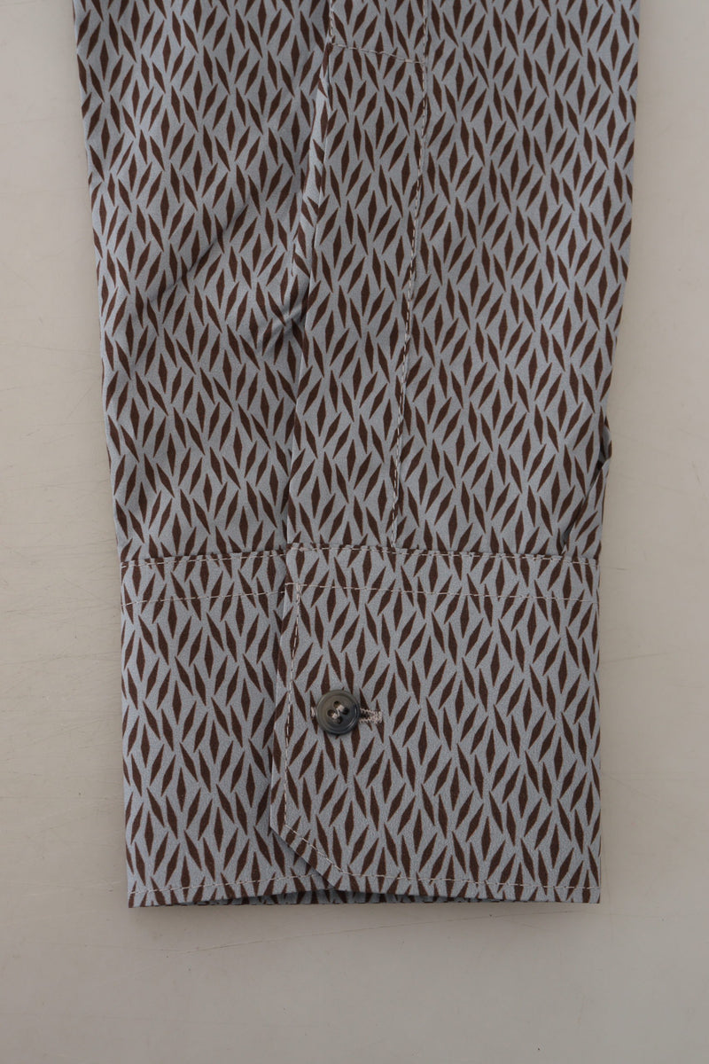 Dolce &amp; Gabbana Grijsbruin GOUD Slim Fit Formeel Hemd
