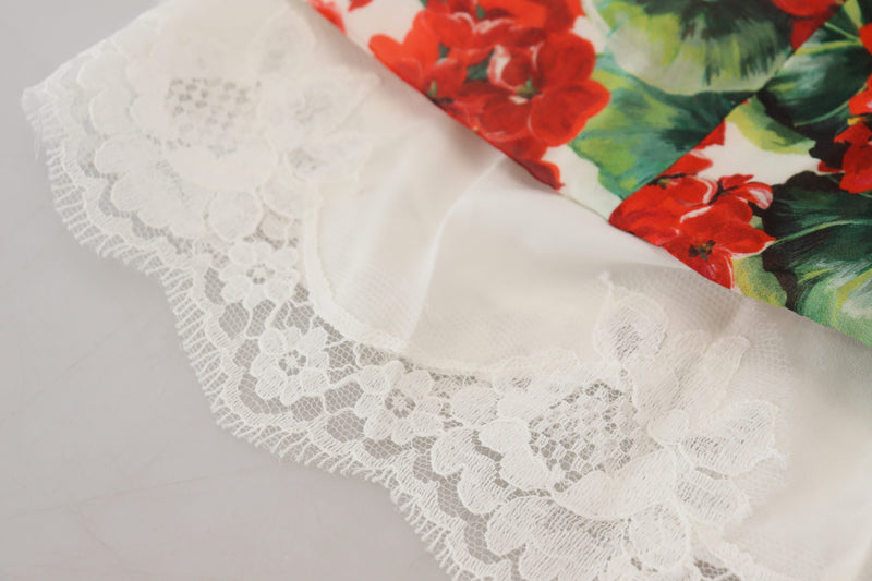 Robe Midi Sheath en Soie Multicolore Geranium Dolce & Gabbana