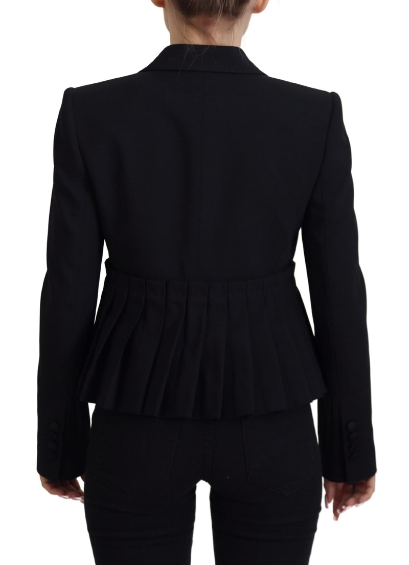 Dolce & Gabbana Blazer Noir à Un Boutonnage en Laine
