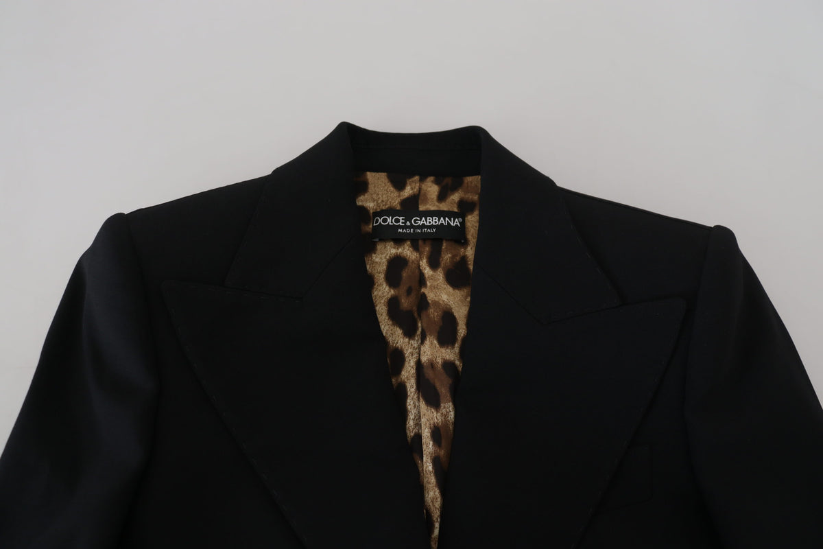 Dolce & Gabbana Blazer Noir à Un Boutonnage en Laine