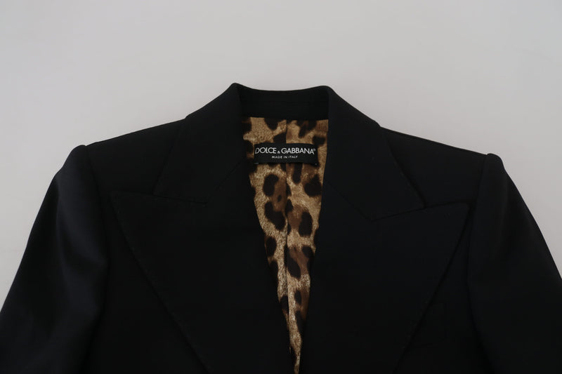 Dolce & Gabbana Blazer Noir à Un Boutonnage en Laine