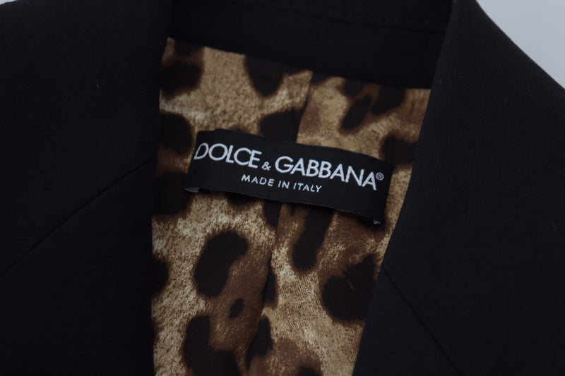 Dolce & Gabbana Blazer Noir à Un Boutonnage en Laine