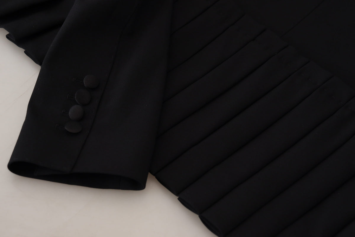 Dolce & Gabbana Blazer Noir à Un Boutonnage en Laine