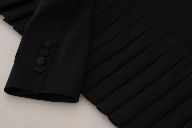 Dolce & Gabbana Blazer Noir à Un Boutonnage en Laine