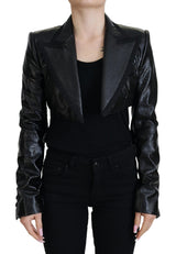 Dolce & Gabbana Black Long Sleeves Crop Blazer Jacket