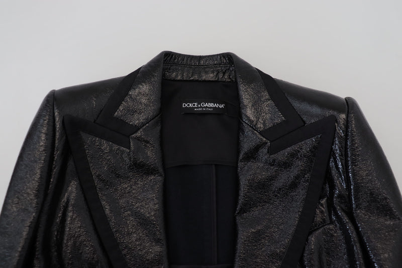 Dolce & Gabbana Blazer Noir à Manches Longues Crop