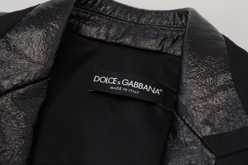 Dolce & Gabbana Blazer Noir à Manches Longues Crop
