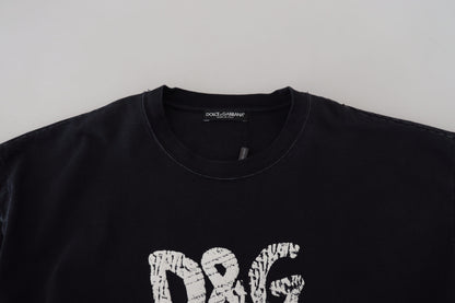 Dolce & Gabbana Black D&G Fashion Round Neck Cotton T-shirt