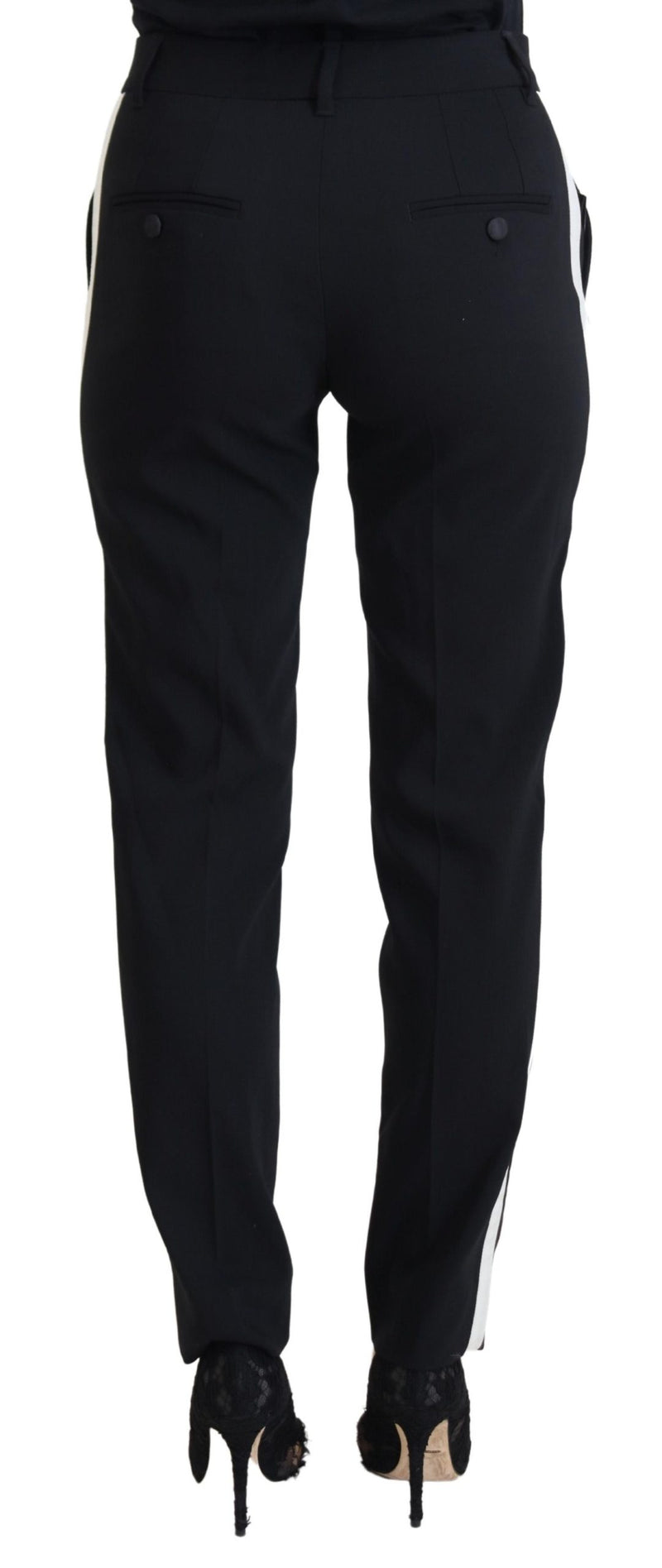 Dolce & Gabbana Pantalon Femme Noir Taille Haute