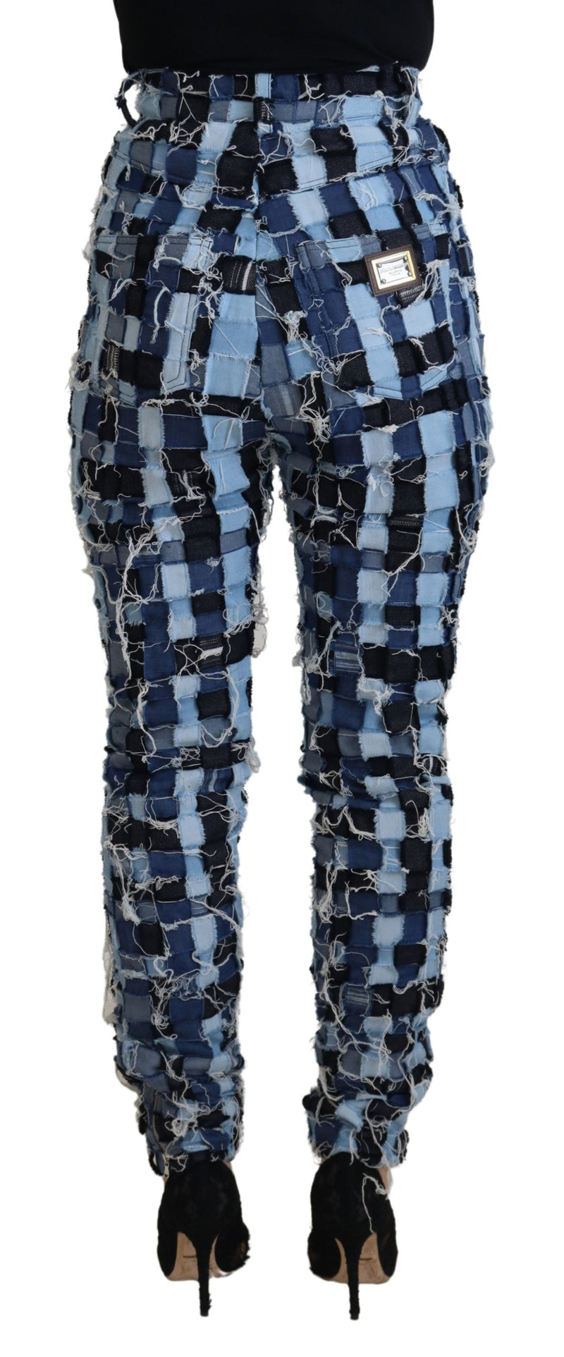 Dolce & Gabbana Jeans Multicolores Patchwork Taille Haute Skinny
