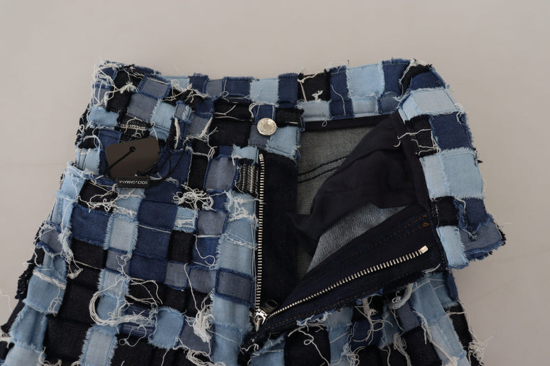 Dolce & Gabbana Jeans Multicolores Patchwork Taille Haute Skinny