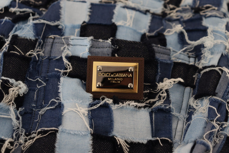 Dolce & Gabbana Jeans Multicolores Patchwork Taille Haute Skinny