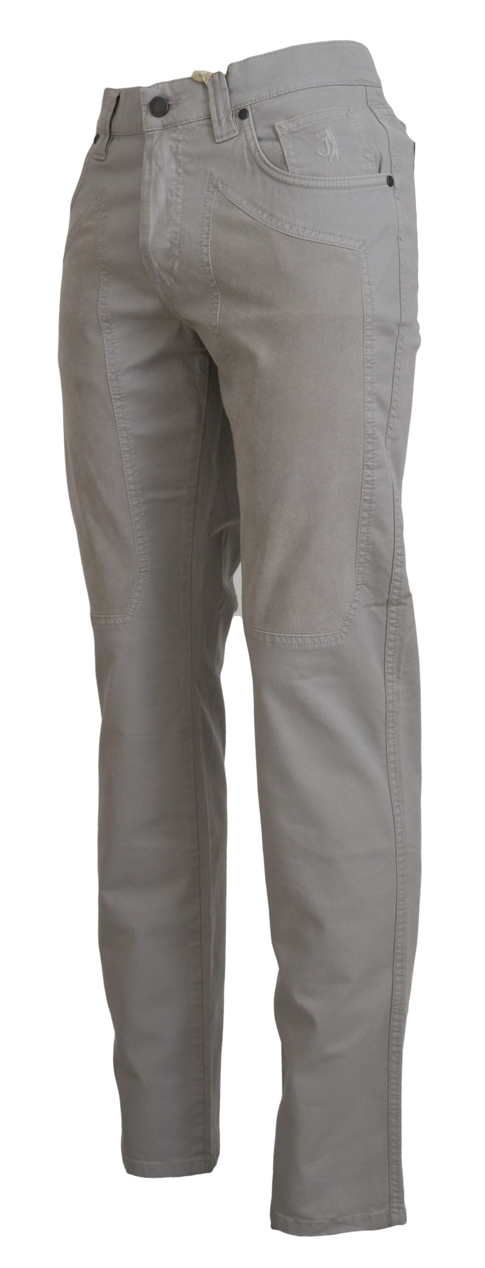 Pantalon décontracté pour homme, coupe fuselée, en coton gris de Jeckerson