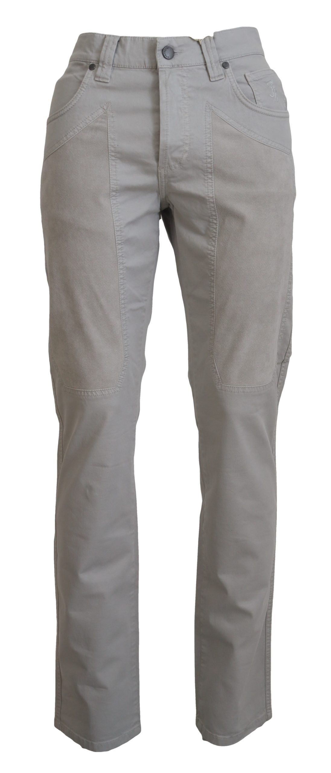 Pantalon décontracté pour homme, coupe fuselée, en coton gris de Jeckerson