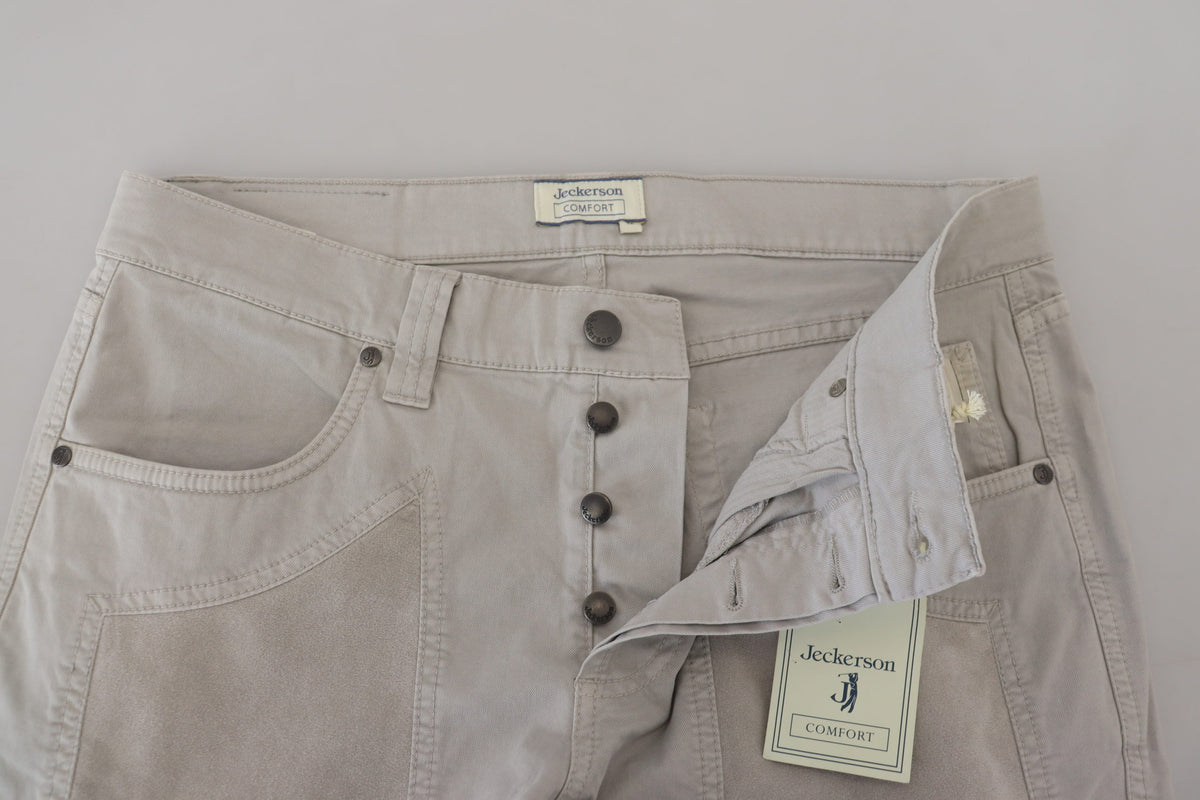 Pantalon décontracté pour homme, coupe fuselée, en coton gris de Jeckerson