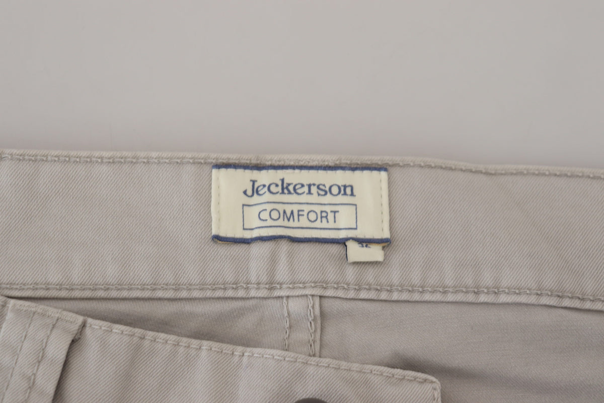 Pantalon décontracté pour homme, coupe fuselée, en coton gris de Jeckerson