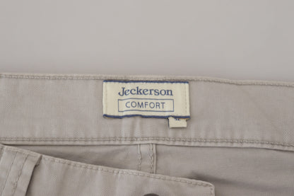 Jeckerson grijze katoenen taps toelopende casual herenbroek