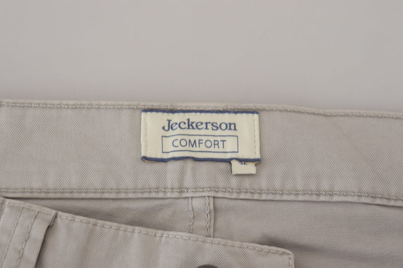Jeckerson grijze katoenen taps toelopende casual herenbroek