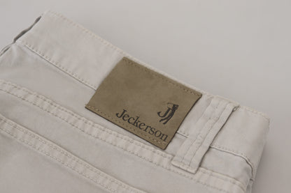 Jeckerson grijze katoenen taps toelopende casual herenbroek