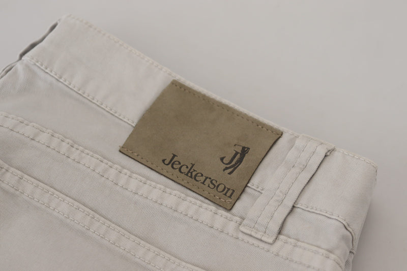 Jeckerson grijze katoenen taps toelopende casual herenbroek