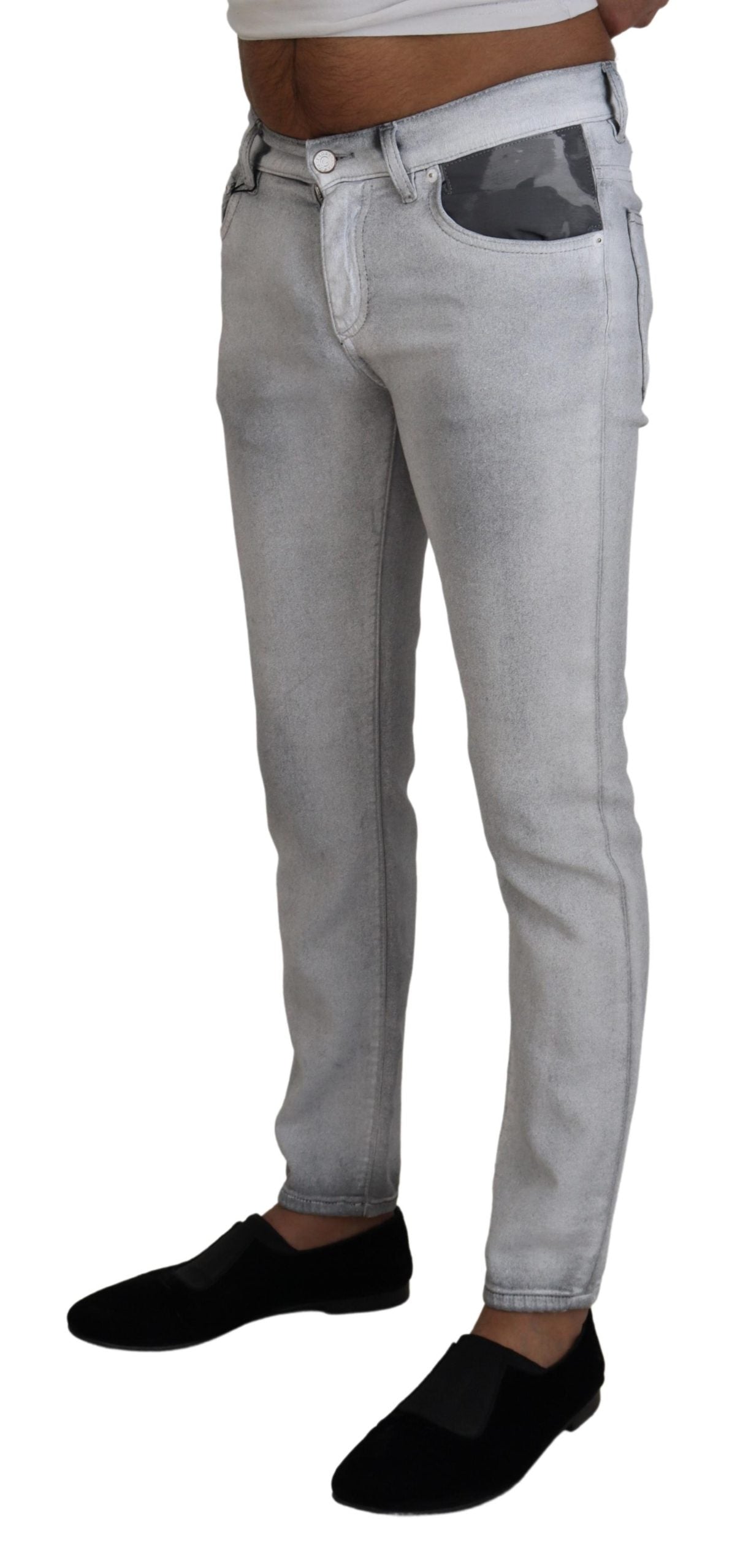 Jeans skinny en jean gris délavé pour homme de Dolce & Gabbana