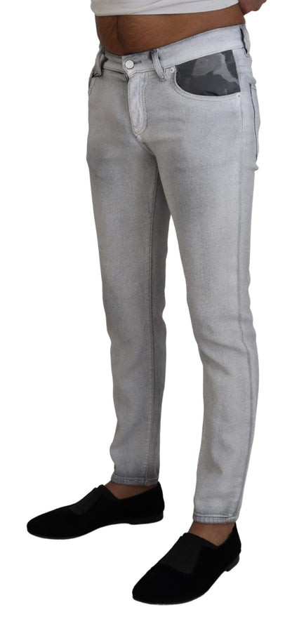 Jeans skinny en jean gris délavé pour homme de Dolce & Gabbana