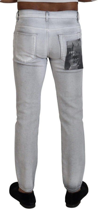Jeans skinny en jean gris délavé pour homme de Dolce & Gabbana